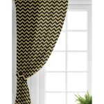 - Perde-7114-Gorsel-1 - Realhomes  Realhomes Siyah Zeminde Gold Kalp Desenli Dijital Baskılı Modern Salon Fon Perde Realhomes