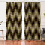 - Perde-7114-Gorsel - Realhomes  Realhomes Siyah Zeminde Gold Kalp Desenli Dijital Baskılı Modern Salon Fon Perde Realhomes