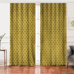 - Perde-7121-Gorsel - Realhomes Realhomes Gold Zeminde Beyaz Ok Motifli Dijital Baskılı Modern Salon Fon Perde Realhomes