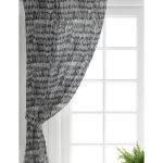 - Perde-7134-Gorsel-1 - Realhomes Realhomes Siyah Beyaz Zeminli Onedraw Çizimli Stay Yazılı Dijital Baskılı Modern Salon Fon Perde Realhomes