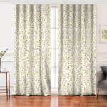 Realhomes Beyaz Zeminli Gold Renkli Çoklu Yıldız Detaylı Dijital Baskılı Modern Salon Fon Perde Realhomes