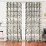 - Perde-7163-Gorsel - Realhomes Realhomes Siyah Beyaz Zeminli Gold Yaprak Desenli Dijital Baskılı Modern Salon Fon Perde Realhomes