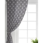 - Perde-7175-Gorsel-1 - Realhomes Realhomes Gri Zeminli Kar Tanesi Desenli Dijital Baskılı Modern Salon Fon Perde Realhomes