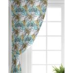 Realhomes Renkli Zemin Üzerinde Onedraw Çizimli Dijital Baskılı Modern Salon Fon Perde Realhomes