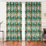 - Perde-7182-Gorsel - Realhomes  Realhomes Renkli Zemin Üzerinde Onedraw Çizimli Dijital Baskılı Modern Salon Fon Perde Realhomes