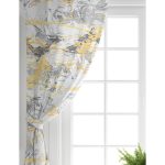 - Perde-7192-Gorsel-1 - Realhomes  Realhomes Gri Zemin Üzerinde Gold Detaylı Soft Çizim Desenli Dijital Baskılı Modern Salon Fon Perde Realhomes