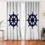 - Perde-7199-Gorsel - Realhomes  Realhomes Gri Beyaz Çizgili Çapa Desenli Dijital Baskılı Modern Salon Fon Perde Realhomes