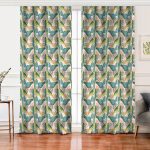 Realhomes Pudra Zeminde Soyut Çizim Detaylı Dijital Baskılı Modern Salon Fon Perde Realhomes