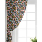 - Perde-7255-Gorsel-1 - Realhomes  Realhomes Siyah Zemin Üzerinde Renkli Çiçek Desenli Dijital Baskılı Modern Salon Fon Perde Realhomes