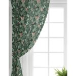 Realhomes Siyah Zemin Üzerinde Renkli Çiçek Desenli Dijital Baskılı Modern Salon Fon Perde Realhomes