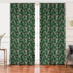 Realhomes Siyah Zemin Üzerinde Renkli Çiçek Desenli Dijital Baskılı Modern Salon Fon Perde Realhomes