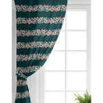 Realhomes Renkli Zemin Üzerinde Çiçek Desenli Dijital Baskılı Modern Salon Fon Perde Realhomes