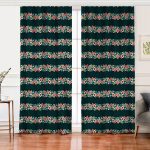 Realhomes Renkli Zemin Üzerinde Çiçek Desenli Dijital Baskılı Modern Salon Fon Perde Realhomes