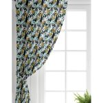 Realhomes Beyaz Zemin Üzerinde Renkli Palmiye Desenli Dijital Baskılı Modern Salon Fon Perde Realhomes