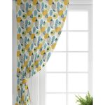 Realhomes Beyaz Zemin Üzerinde Yaprak Desenli Dijital Baskılı Modern Salon Fon Perde Realhomes