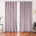 - Perde-7352-Gorsel - Realhomes Realhomes Renkli Zemin Üzerinde Siyah Puantiye Desenli Dijital Baskılı Modern Salon Fon Perde Realhomes