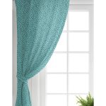 Realhomes Renkli Zemin Üzerinde Siyah Puantiye Desenli Dijital Baskılı Modern Salon Fon Perde Realhomes