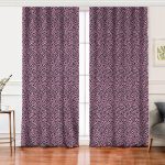 Realhomes Siyah Zemin Üzerinde Pembe Renkli Çizim Dijital Baskılı Modern Salon Fon Perde Realhomes