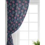 - Perde-7438-Gorsel-1 - Realhomes Realhomes Renkli Zeminde Onedraw Çizimli Çiçek Desenli Dijital Baskılı Modern Salon Fon Perde Realhomes