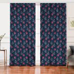 - Perde-7438-Gorsel - Realhomes Realhomes Renkli Zeminde Onedraw Çizimli Çiçek Desenli Dijital Baskılı Modern Salon Fon Perde Realhomes