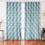 - Perde-7439-Gorsel - Realhomes  Realhomes Renkli Zeminde Onedraw Çizimli Çiçek Desenli Dijital Baskılı Modern Salon Fon Perde Realhomes