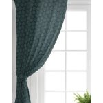 Realhomes Siyah Zeminli Gold Çizgili Yaprak Desenli Dijital Baskılı Modern Salon Fon Perde Realhomes