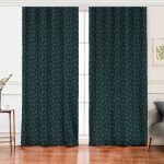 Realhomes Siyah Zeminli Gold Çizgili Yaprak Desenli Dijital Baskılı Modern Salon Fon Perde Realhomes