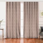 Realhomes Renkli Zeminli Yaprak Desenli Dijital Baskılı Modern Salon Fon Perde Realhomes