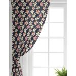 Realhomes Renkli Zeminli Onedraw Çizimli Çiçek Dijital Baskılı Modern Salon Fon Perde Realhomes