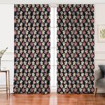 Realhomes Renkli Zeminli Onedraw Çizimli Çiçek Dijital Baskılı Modern Salon Fon Perde Realhomes