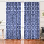 - Perde-7526-Gorsel - Realhomes Realhomes Beyaz Zeminli Çini Desenli Dijital Baskılı Modern Salon Fon Perde Realhomes