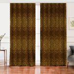 Realhomes Gold Zemin Üzerinde Siyah Geometrik Desenli Dijital Baskılı Modern Salon Fon Perde Realhomes