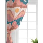 - Perde-7591-Gorsel-1 - Realhomes  Realhomes Pastel Renkli Zemin Üzerinde Ay Güneş Temalı Dijital Baskılı Modern Salon Fon Perde Realhomes