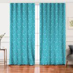 - Perde-7612-Gorsel - Realhomes  Realhomes Renkli Zemin Üzerinde Beyaz Renkli Çiçek Desenli Dijital Baskılı Modern Salon Fon Perde Realhomes