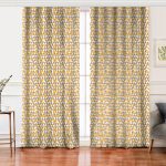 Realhomes Renkli Zemin Üzerinde Geometrik Çizim Dijital Baskılı Modern Salon Fon Perde Realhomes