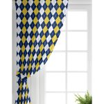 Realhomes Beyaz Zemin Üzerinde Baklava Desenli Dijital Baskılı Modern Salon Fon Perde Realhomes