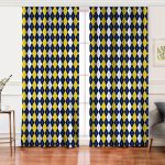 Realhomes Beyaz Zemin Üzerinde Baklava Desenli Dijital Baskılı Modern Salon Fon Perde Realhomes