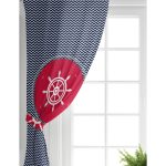 - Perde-7686-Gorsel-1 - Realhomes  Realhomes Renkli Zemin Üzerinde Geometrik Zikzak Desenli Çapa Dijital Baskılı Modern Salon Fon Perde Realhomes