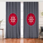 - Perde-7686-Gorsel - Realhomes  Realhomes Renkli Zemin Üzerinde Geometrik Zikzak Desenli Çapa Dijital Baskılı Modern Salon Fon Perde Realhomes