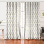 - Perde-7714-Gorsel - Realhomes Realhomes Beyaz Zemin Üzerinde Gold Detaylı Geometrik Çizim Dijital Baskılı Modern Salon Fon Perde Realhomes