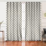 Realhomes Beyaz Zemin Üzerinde Gold Detaylı Hediye Paketi Desenli Dijital Baskılı Modern Salon Fon Perde Realhomes