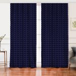 Realhomes Renkli Zemin Üzerinde Beyaz Çapa Desenli Dijital Baskılı Modern Salon Fon Perde Realhomes