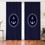 - Perde-7725-Gorsel - Realhomes Realhomes Renkli Zemin Üzerinde Modern Çapa Desenli Dijital Baskılı Modern Salon Fon Perde Realhomes