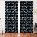 - Perde-7731-Gorsel - Realhomes Realhomes Siyah Zemin Üzerinde Renkli Puantiyeli Dijital Baskılı Modern Salon Fon Perde Realhomes