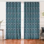 Realhomes Renkli Zemin Üzerinde Kar tanesi Desenli Dijital Baskılı Modern Salon Fon Perde Realhomes