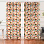 - Perde-8159-Gorsel - Realhomes  Realhomes Beyaz Zemin Üzerinde Geometrik Desenli Dijital Baskılı Modern Salon Fon Perde Realhomes