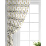 - Perde-8234-Gorsel-1 - Realhomes  Realhomes Beyaz Zemin Üzerinde Gold Renkli Ananas Desenli Dijital Baskılı Modern Salon Fon Perde Realhomes