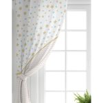 Realhomes Renkli Zemin Üzerinde Geometrik Desenli Dijital Baskılı Modern Salon Fon Perde Realhomes