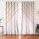 - Perde-8260-Gorsel - Realhomes Realhomes Renkli Zemin Üzerinde Gold Detaylı Geometrik Çizimli Dijital Baskılı Modern Salon Fon Perde Realhomes