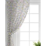 Realhomes Beyaz Zeminde Siyah Çizgili Renkli Yıldız Desenli Dijital Baskılı Modern Salon Fon Perde Realhomes